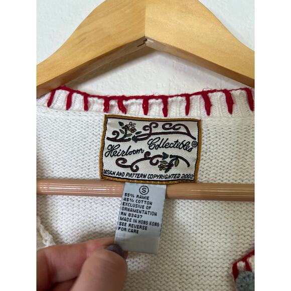 Vintage Heirloom Collectibles Sweater Cardigan Embroidered Americana Size Small - Picture 3 of 5